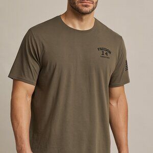 Under Armour Freedom USA Graphic Tee Shirt Short Sleeve Crew Neck Green 2XL